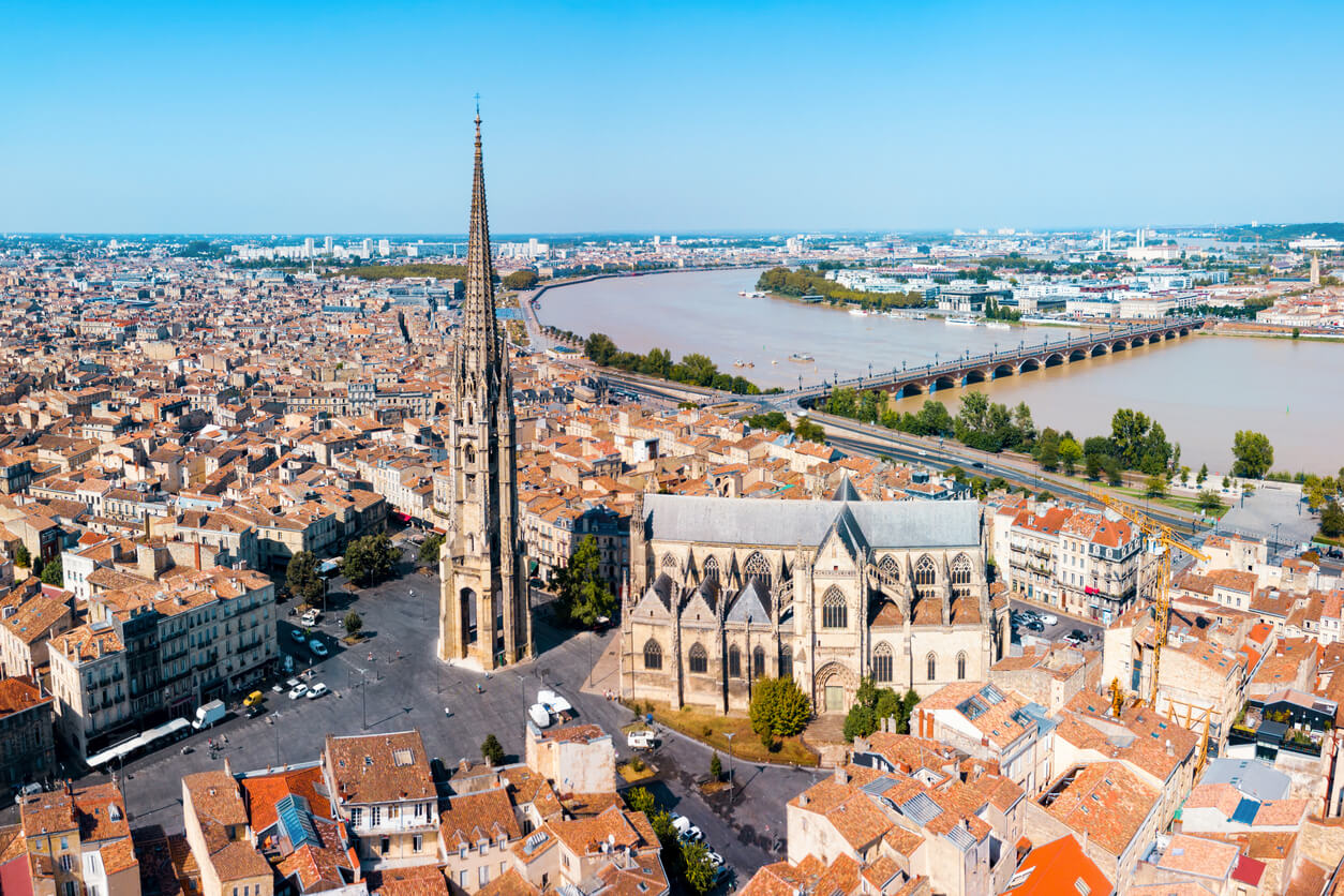 Gironde: Vue aérienne de Bordeaux, Aquitaine