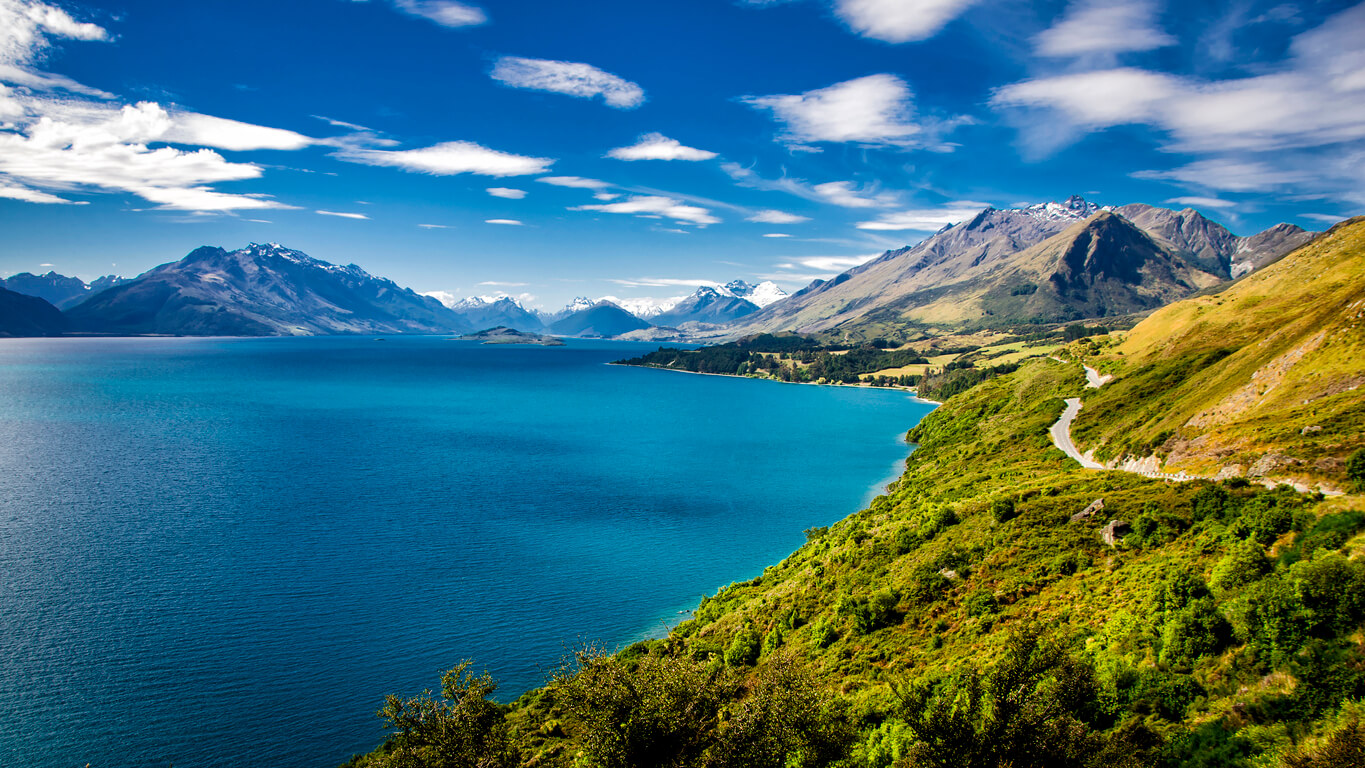 Nový Zéland: Le Lac Wakatipu sur la route vers Queenstown