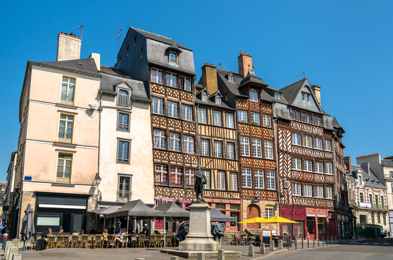 Rennes : Maisons à colombages dans le centre historique de Rennes
